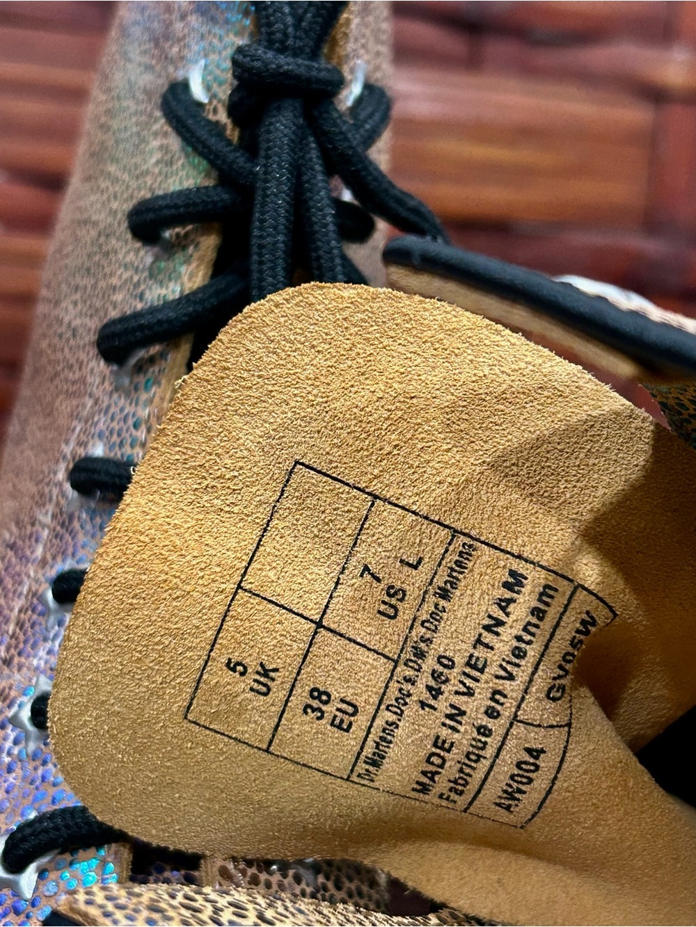 RARE Dr. Martens 1460 Rainbow Ray Suede Leather Boots Size UK 5 - Picture 6 of 7